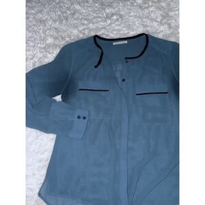 Rhyme & Echo Women’s Sz. S Aqua Blue/green Pocket Blouse. Delicate, Pretty